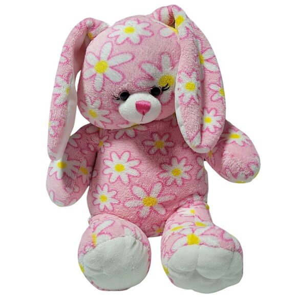 Build a Bear Easter Bunny 15 inch Plush Pink Daisy Rabbit Stuffed Animal Toy BAB - Picture 1 of 6